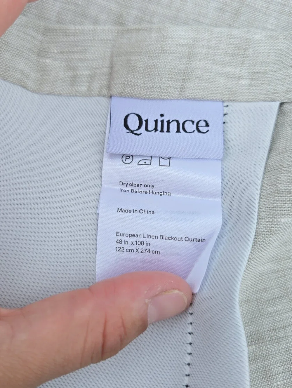 QUINCE European Linen True Blackout Curtain Sage 48x108 Single Panel